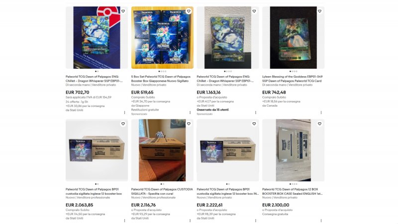 Alcune delle inserzioni presenti al momento su eBay