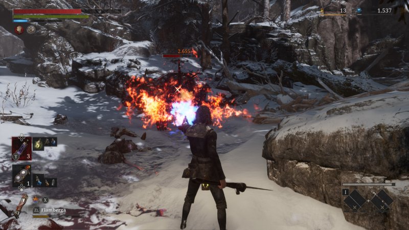 Uno scontro tra fuoco e neve in Lies of P: Overture