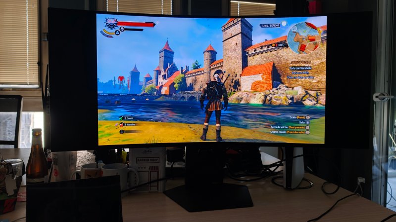 The Witcher 3 su Switch 2 sul monitor LG UltraGear GX9