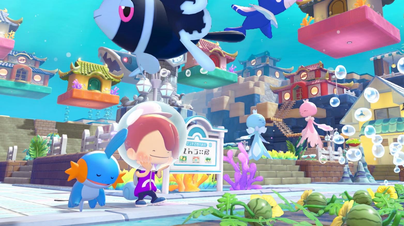 Il Ditto di Pokopia con tanti dei nuovi Pokémon che è possibile trovare nel gioco