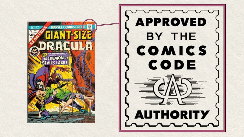 Il bollino della Comics Code Authority che ha adornato per anni i fumetti statunitensi