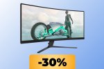 Il monitor Philips curvo da 34" con refresh rate da 180Hz e tempo di risposta da 0,5ms è al minimo storico