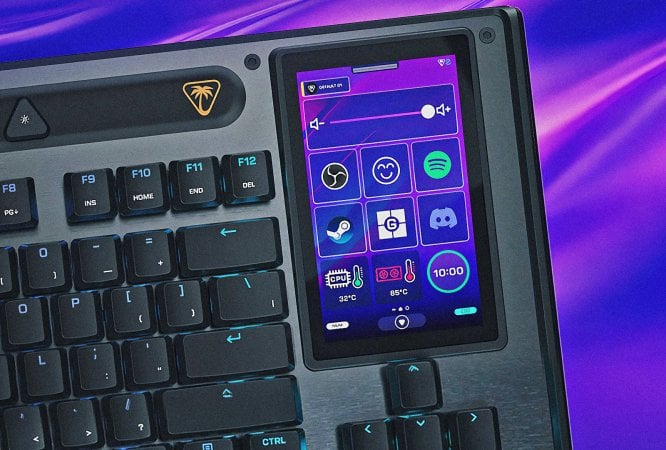 Una tastiera con Hall Effect e touch screen integrato