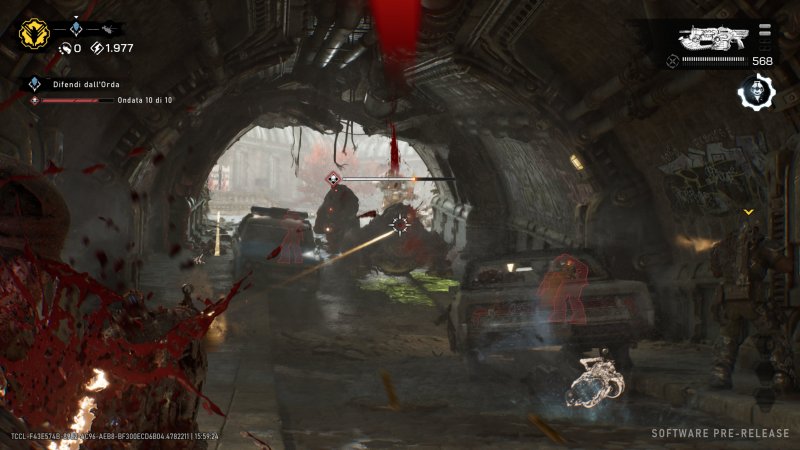 Uno scontro a fuoco nella modalità Horde Siege di Gears of War: E-Day