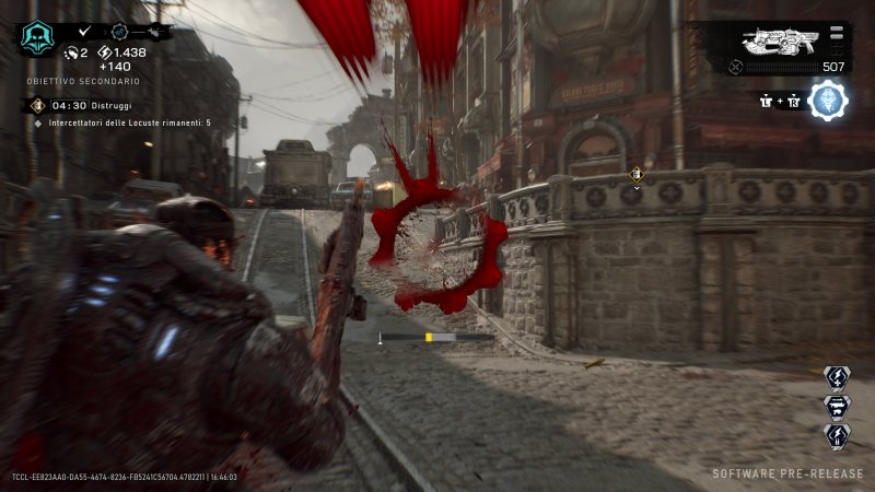 L'interfaccia di Gears of War: E-Day riprende gli elementi classici della serie