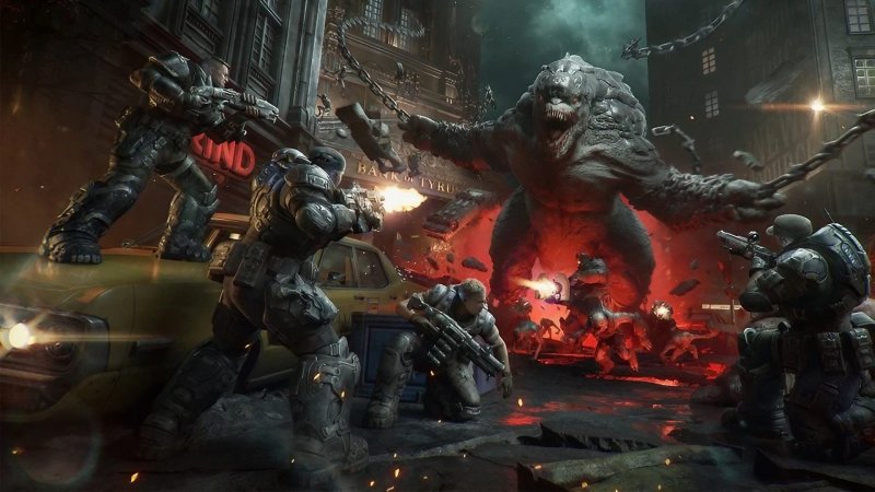 Uno scontro a fuoco in Gears of War: E-Day