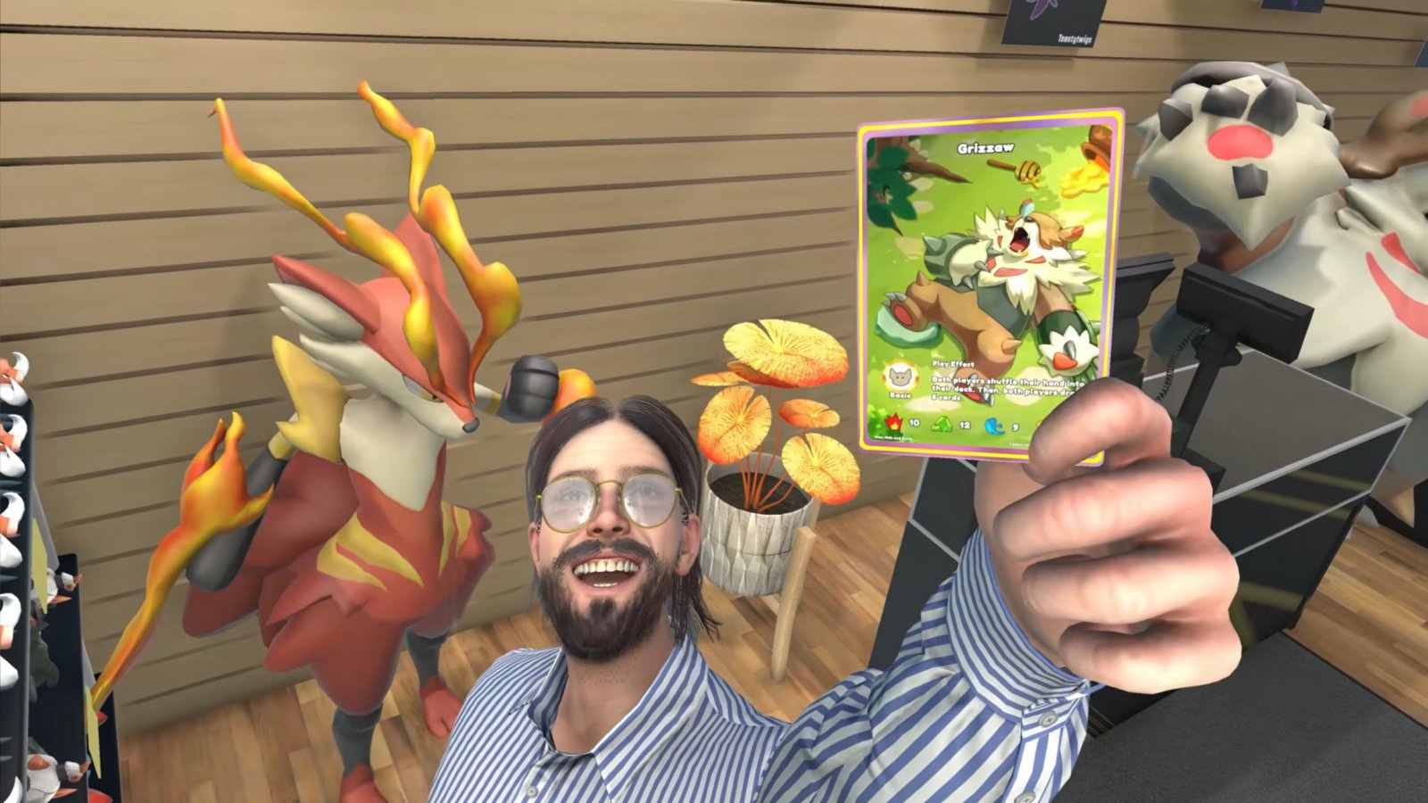 Un cliente entusiasta in TGC Card Shop Simulator