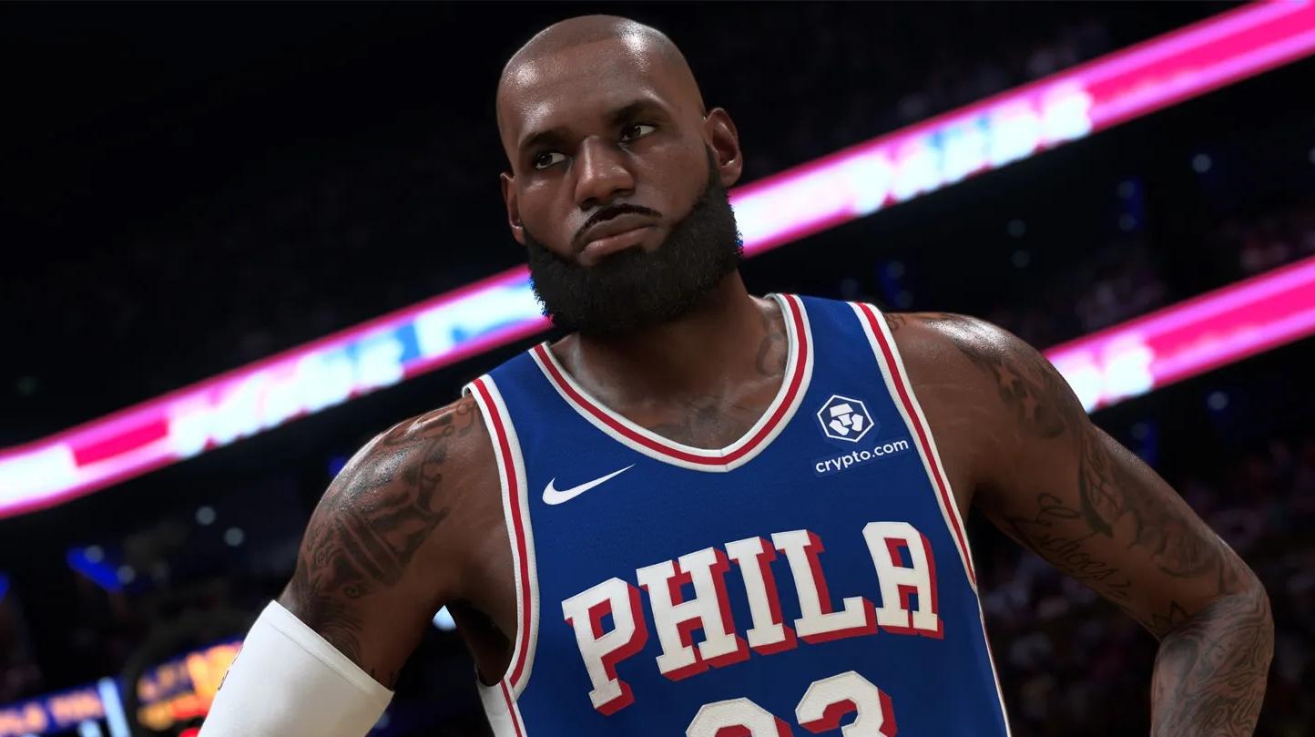 LeBron James con la nuova maglia dei 76ers