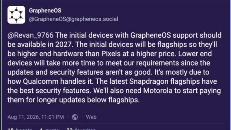 Graphene OS Motorola Phone Pricing Review 840W 472H