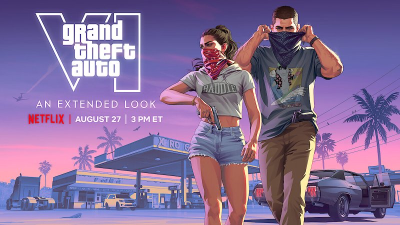 La grafica promozionale dell'evento Netflix su GTA 6