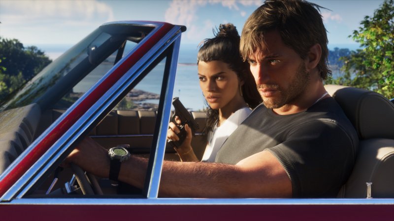 Jason and Lucia in the car