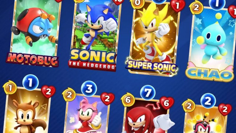 Alcune carte di Sonic Blitz