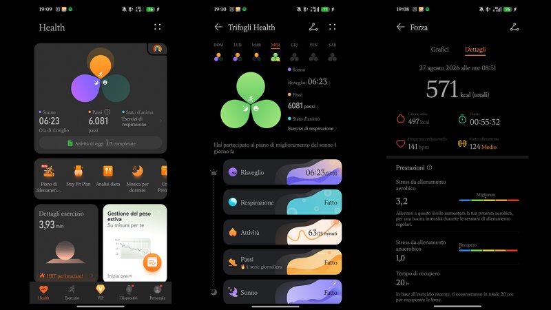 Alcune schermate di Huawei Health