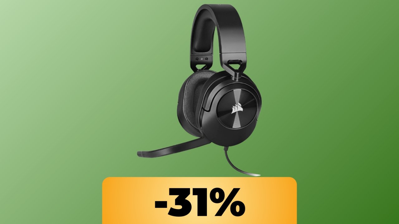Скидка 31% на игровые наушники Corsair HS55 Surround в Amazon