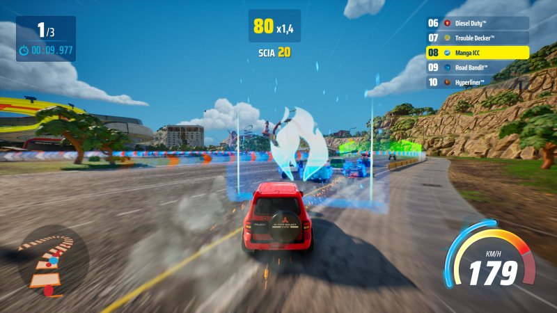 Un veicolo della classe Titan in Hot Wheels Infinite Rush: più lento e con limiti di boost, ma potente