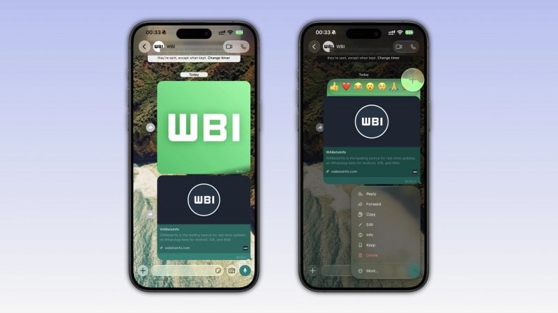 Liquid Glass interface in iOS conversations