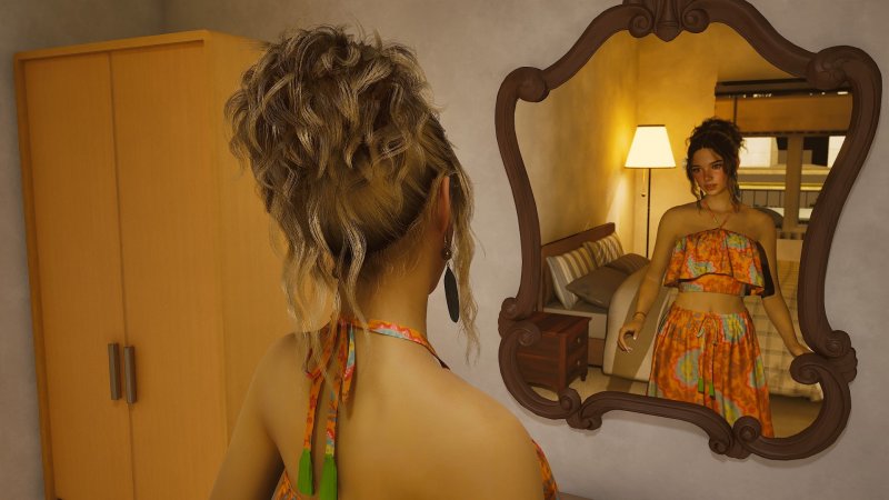 Zoe in the mirror