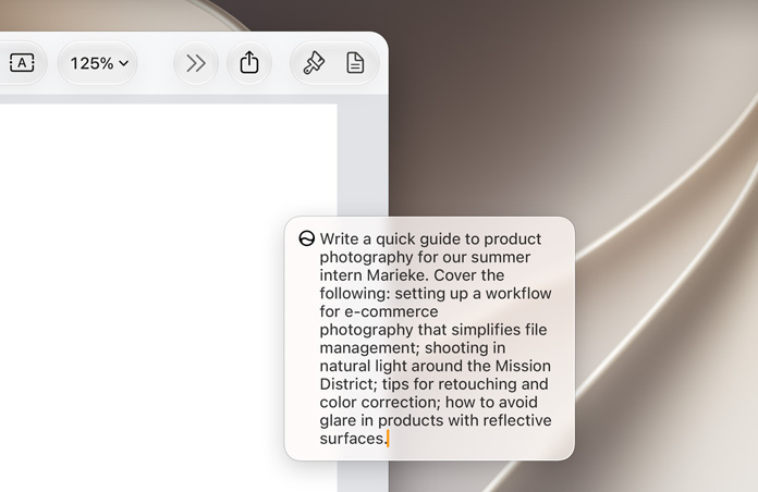 Writing with Siri AI