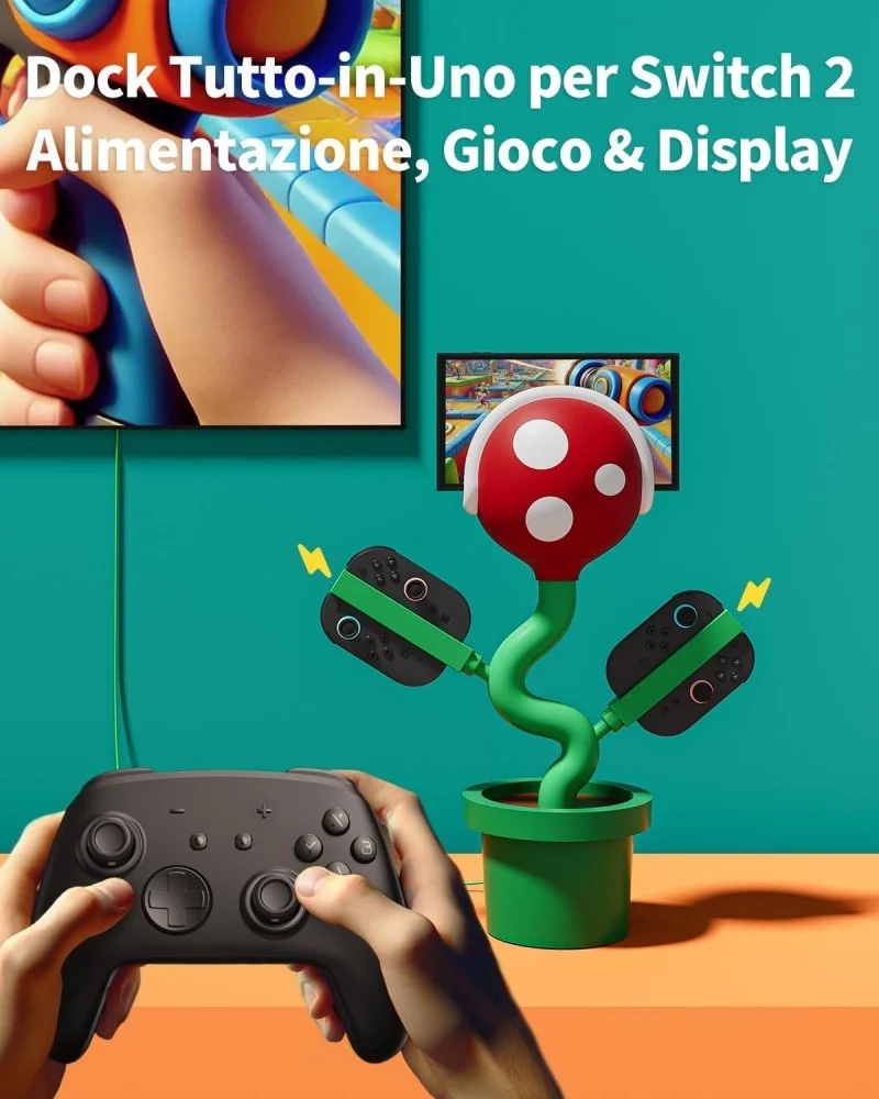 Base di ricarica Piranha per Switch 2