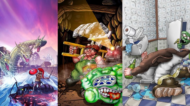Gli artwork di copertina dei tre giochi