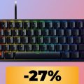 La tastiera da gaming Razer Huntsman Mini è in offerta su Amazon: puoi acquistarla al 27% di sconto