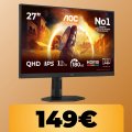 Il monitor AOC WQHD da 27' e 180 Hz è su Amazon al minimo storico