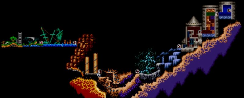 La mappa dei livelli di Super Ghouls 'n Ghosts