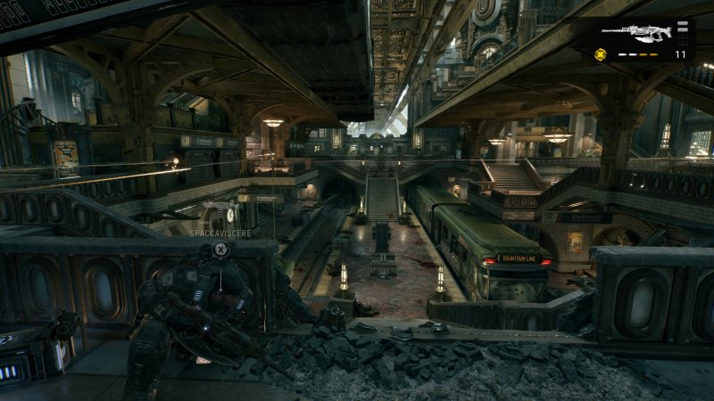 Lo scontro nella stazione in Gears of War: E-Day