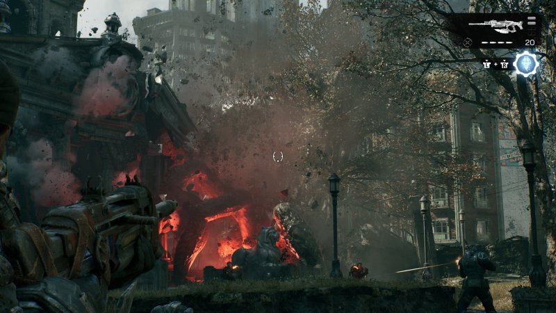 Uno degli enormi nemici di Gears of War: E-Day