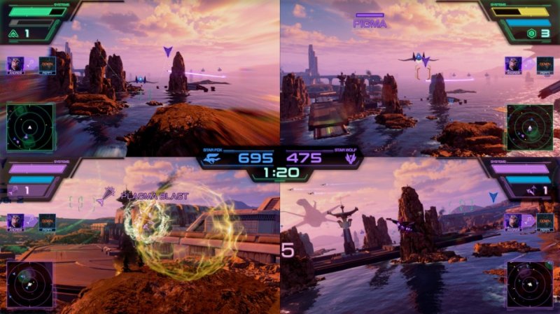 Split-screen multiplayer footage