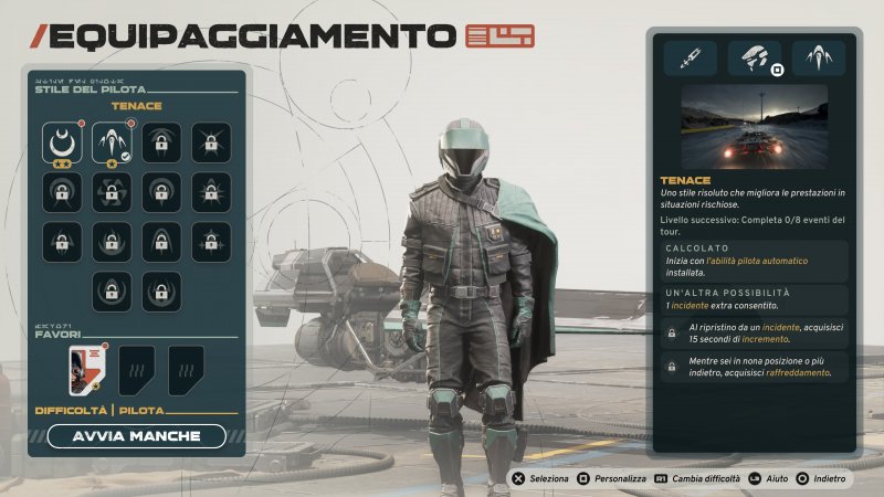 La schermata iniziale delle abilità di Shade in Star Wars: Galactic Racer