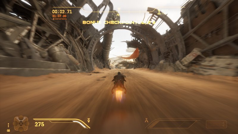 Una Speeder Bike a tutta velocità in Star Wars: Galactic Racer