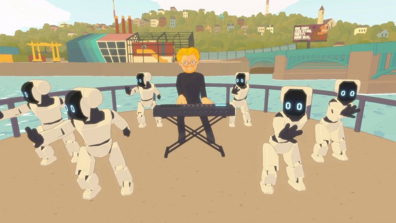 Girando per la città può capitare di imbattersi in strani eventi, come un balletto di robot