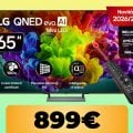 LG QNED evo AI MiniLED da 65' costa 500 € in meno per le Offerte Prime