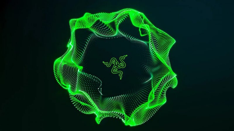 Il serpente a tre teste avvolto da un'onda di particelle, una delle rappresentazioni visive di AVA. Per Razer, l'intelligenza che la anima dovrà dividersi tra elaborazione locale e cloud
