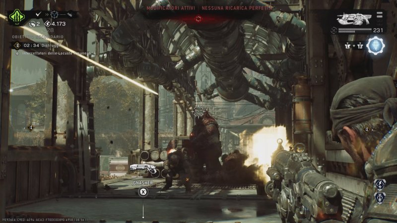Uno scontro a fuoco nella modalità Horde Siege di Gears of War: E-Day