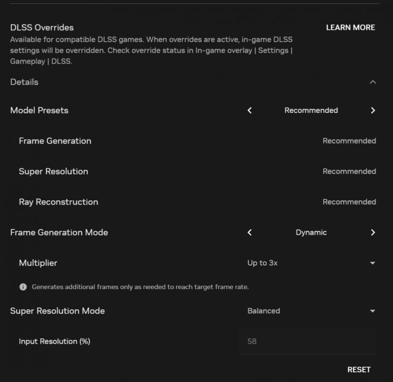 I nuovi controlli per DLSS 4.5