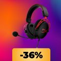 Le cuffie da gaming HyperX Cloud Alpha sono in promozione su Amazon: sconto attivo del 36%