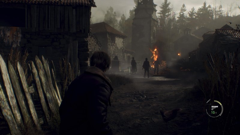 La famosa scena dell'arrivo nel villaggio di Leon. Incredibile come Nintendo Switch 2 riesca a riprodurla senza battere ciglio