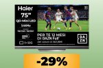 La Smart TV Haier QD-Mini LED da 75" è al minimo storico: immagini luminose e colori nitidi