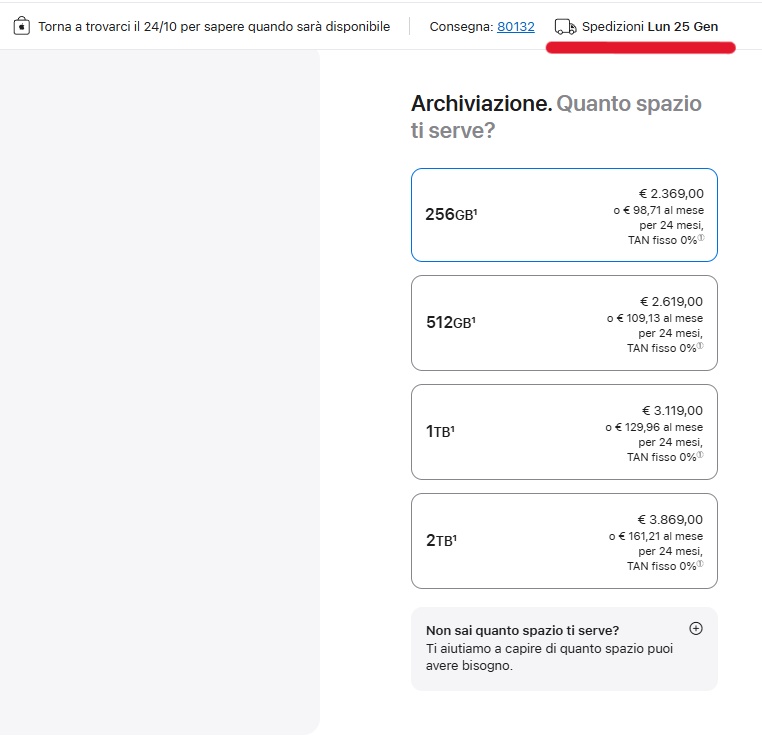Le tempistiche di consegna di iPhone Duo