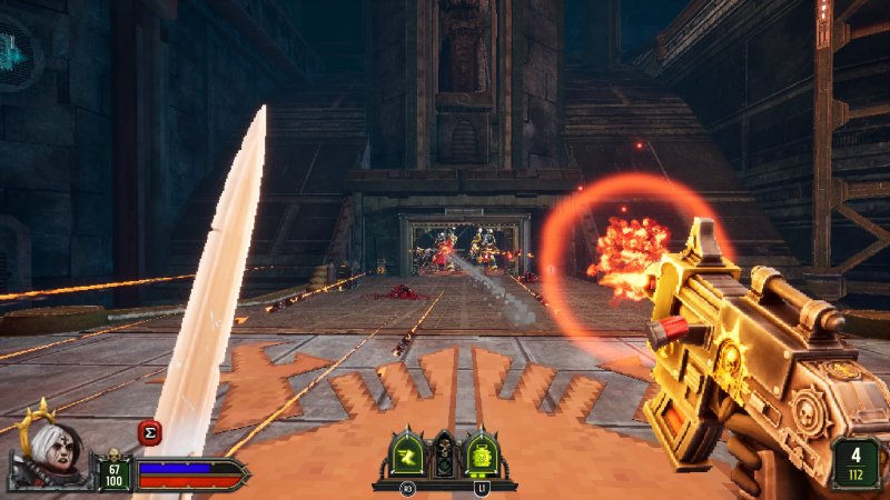 Nyra affronta i nemici in Warhammer 40.000: Boltgun 2