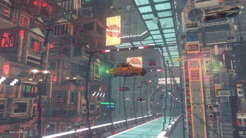 Gli spostamenti in taxi sono una citazione diretta di Cloudpunk, il gioco precedente del team di sviluppo
