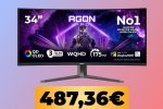 Il monitor curvo AOC WQHD da 34" e 175Hz è su Amazon al minimo storico