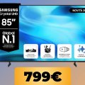 La Smart TV Samsung Crystal UHD da 85' è su Amazon al minimo storico
