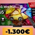 La Smart TV LG Mini RGB da 65' è su Amazon al minimo storico: costa 1.300 € in meno